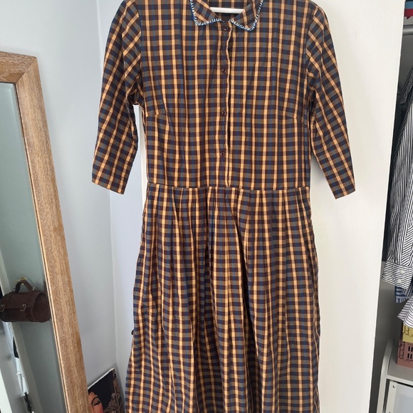 TOAST Unique Collar Dress with Pockets - USA womens 8 (UK12) - Picture 5 of 9